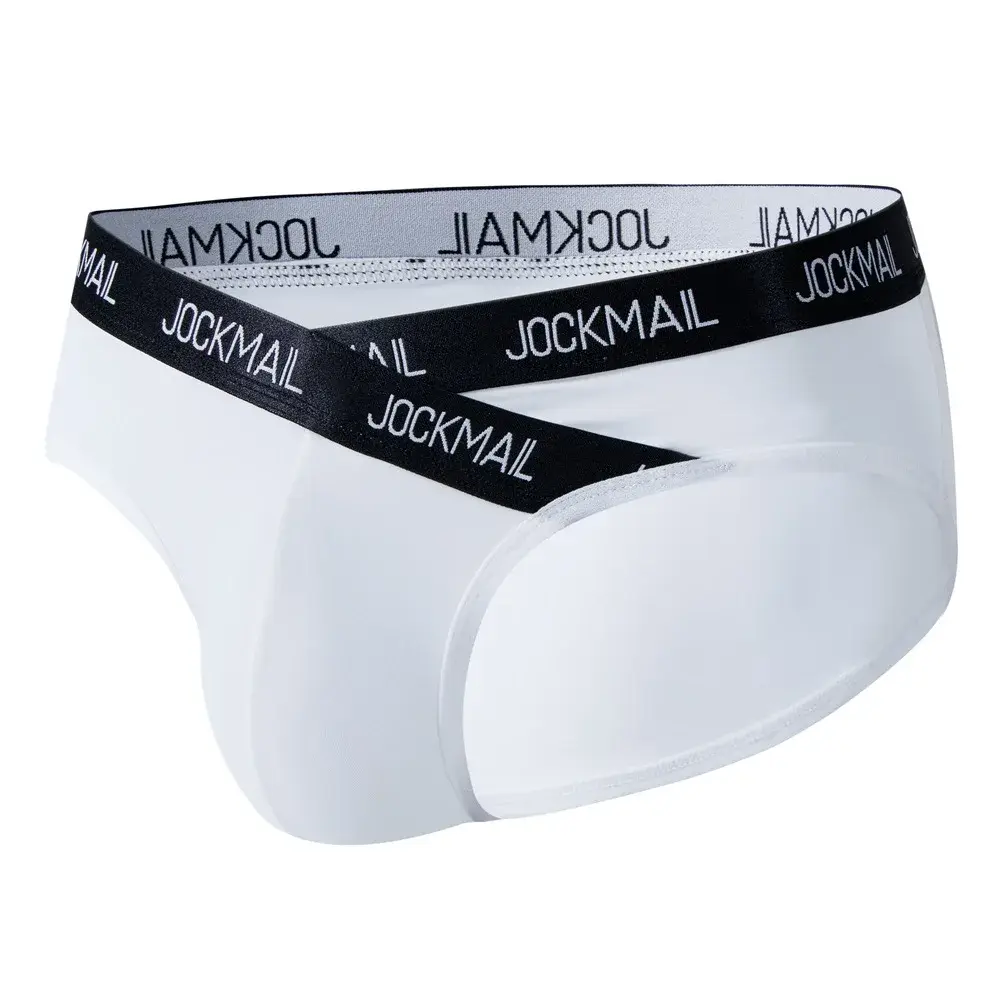 Jockmail メンズ下着ローウエストセクシーなレタースポーツ通気性の夏のアイスシルクブリーフビッグバッグナイロン無地男のパンティー