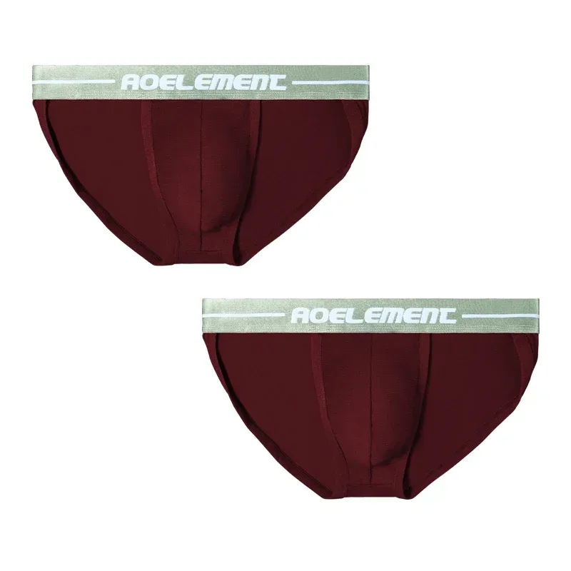 2PCS Sexy high-cut breathable sports triangle underwear with U-shaped pocket to support men's underpants