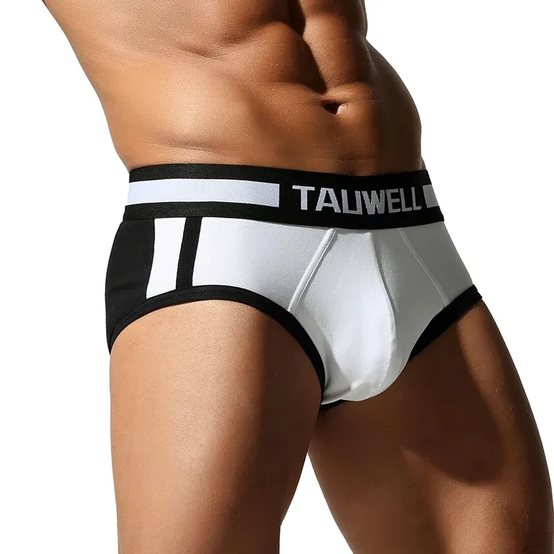 Men's Briefs, Comfortable Cotton, Full Coverage, Sexy Men's Triangle Underwear with Pouch Enhancing Design