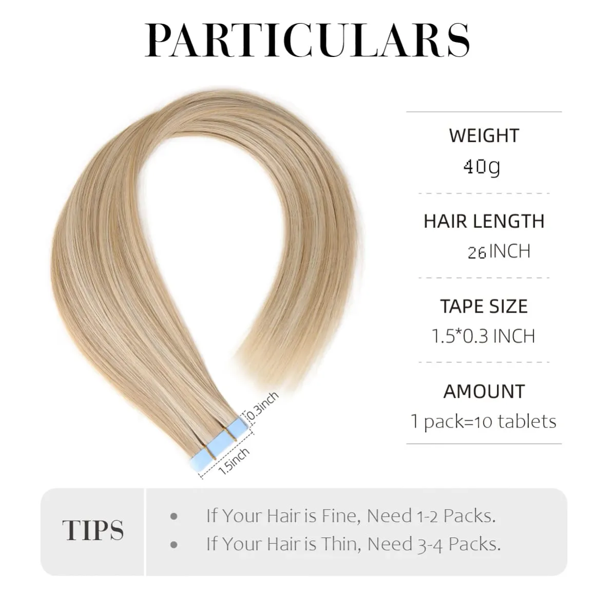 26Inch 10pcs Synthetic Tape In Straight Hair Extensions Seamless Invisible Adhesive Mixed Colord Tape In Hair Extensions For Eve — image 3