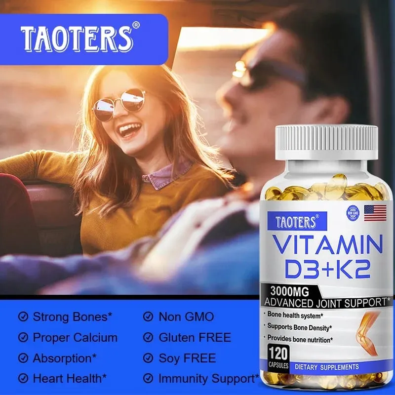 3000 mg Vitamin D3+K2 Gesundheitsergänzung – Kalziumergänzung für Knochenpräzision und allgemeine Gesundheit