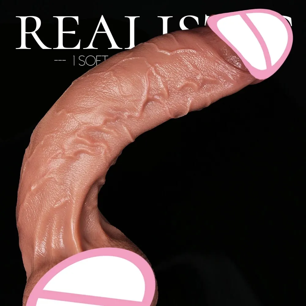 Super Realistic Veins Soft Dildo Male Silicone Genitals 3Colors Penis Vaginal Masturbation Suction Cup Dick Woman Anal Sex Toy
