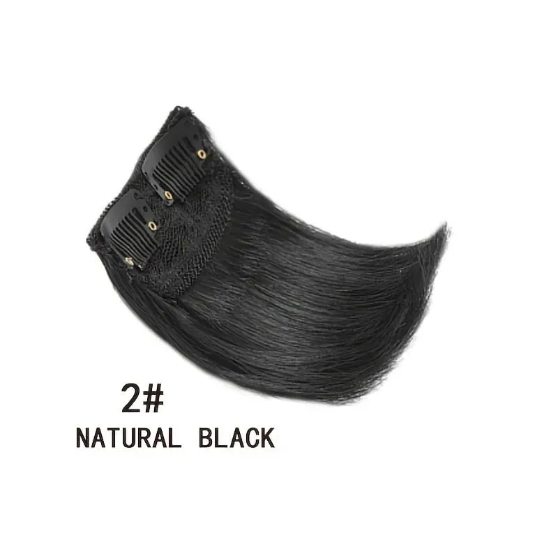 Synthetic 10cm Clip In Hair Extensions Short Straight Topper Invisible Seamless Side Cover Hairpiece Natural Volume Easy Wear