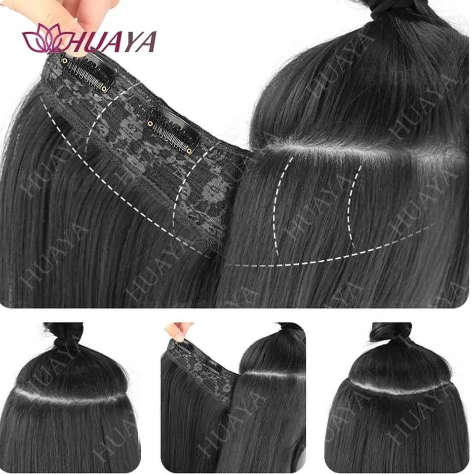 Clip in Hair Extensions 20” One Piece Hair Extension Long Wavy Layered Hairstyles Natural Soft Synthetic Hairpieces for Women — image 5