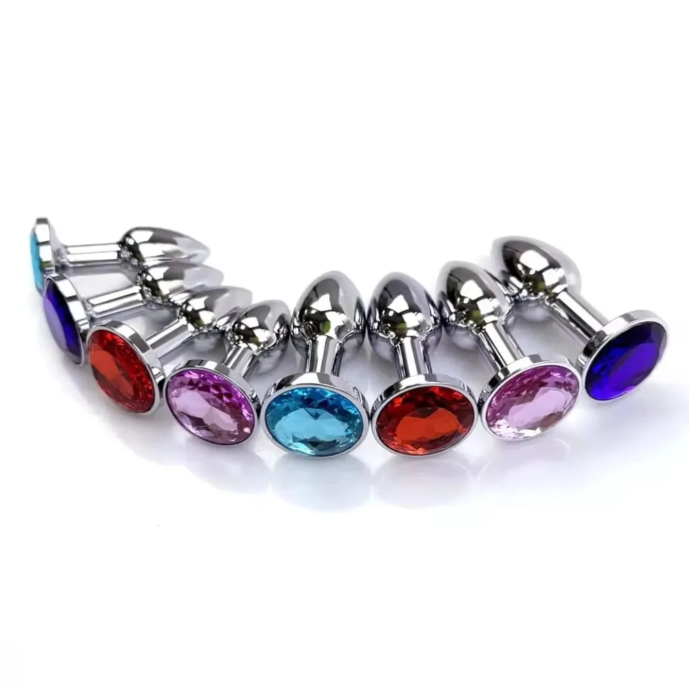 Stainless Steel Anal Plug Butt Plug With Jewelry Colorful Crystal Anus Plug Adults Sex Toys for Men Women Gay Adult Game Sex Toy — image 2