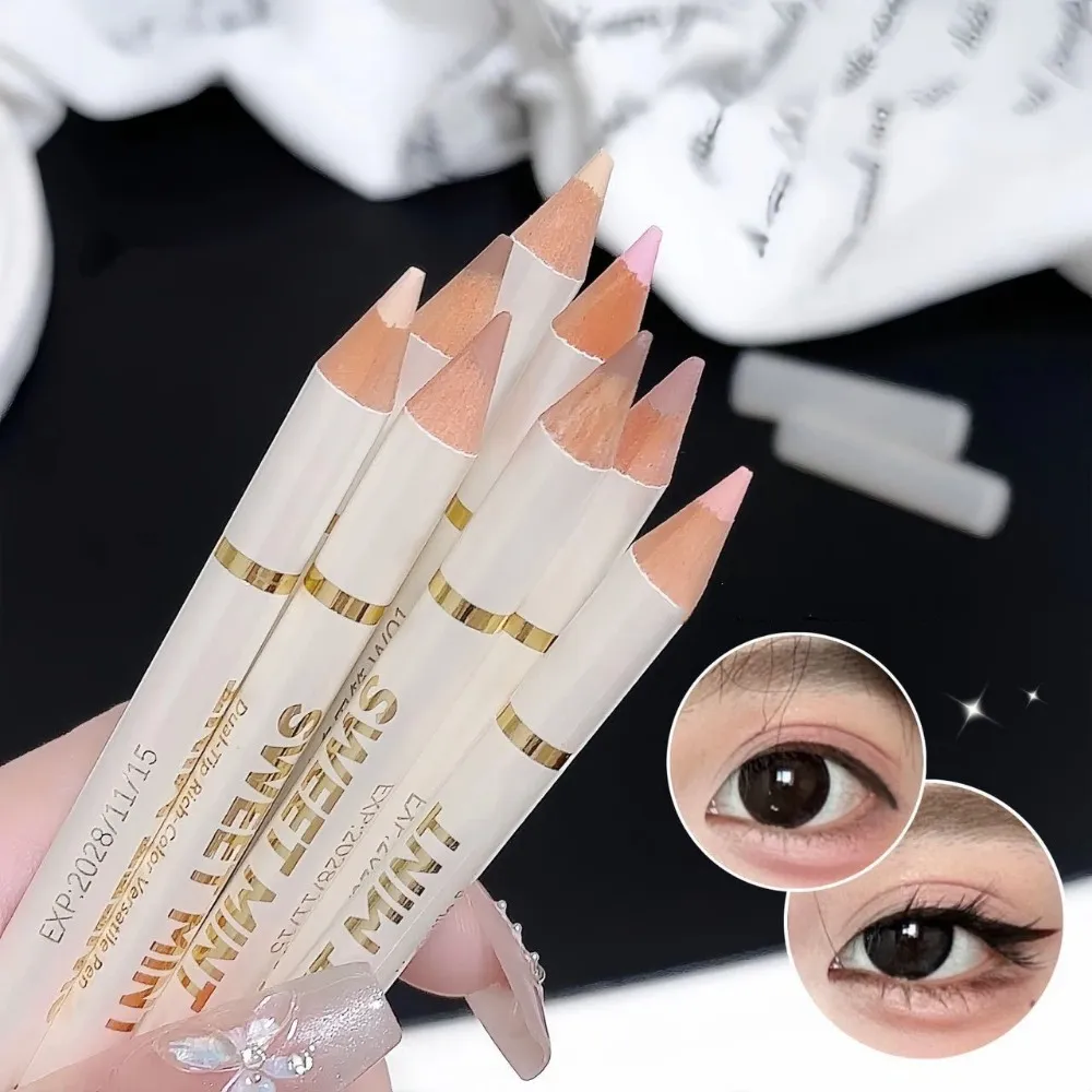 Double-ended Silkworm Eyeliner Shadow Pen 2 in 1 Nude Pink Brightening Highlighter Makeup Pencil Lasting Waterproof Eye Makeup — image 5