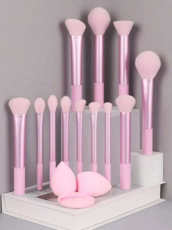 15Pcs Makeup Brushes Set Soft Face Eye Cosmetic Brushes With Beauty Sponge Powder Puff Complete Makeup Tool Kit — image 1