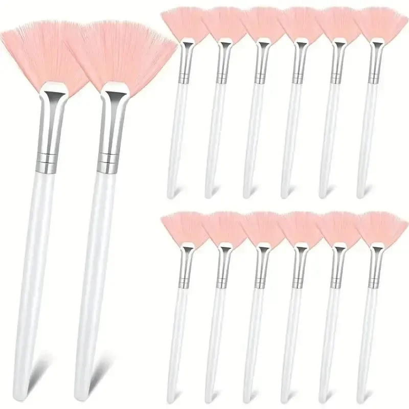 3/6/12pcs Practical Facial Brushes Fan Shape Brush Flat Head Face Mask Applicator Soft Portable Mask Brushes Cosmetic Tools — image 11