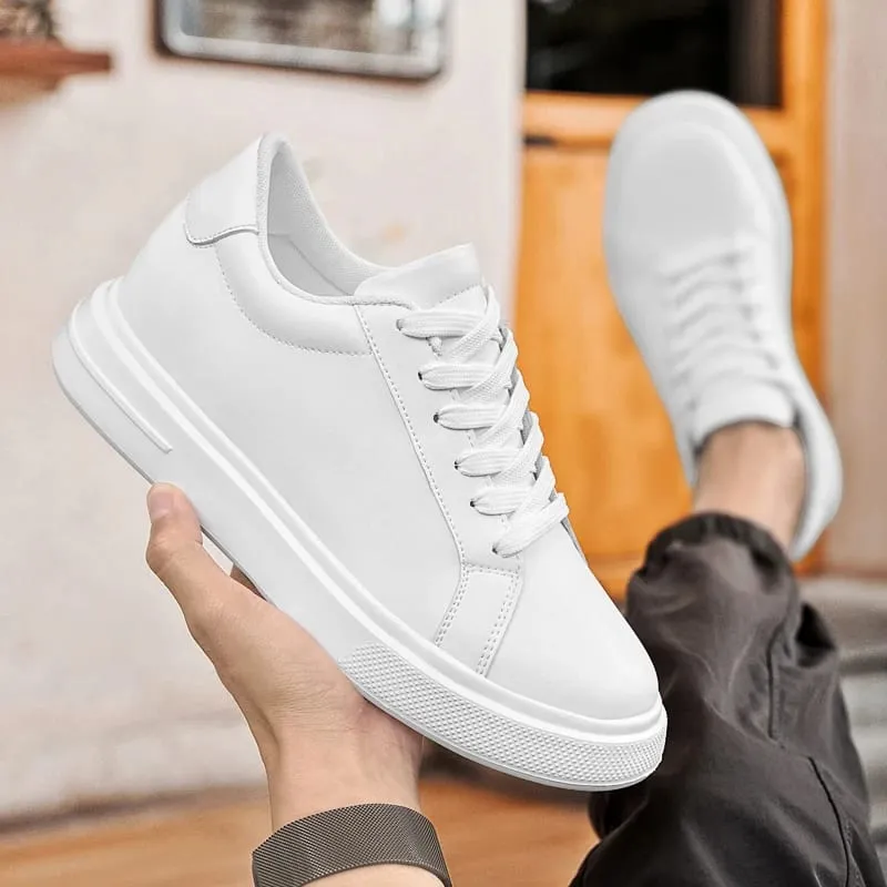 New Men's Sneakers Elevator Shoes Heightening Height Increase Insole 6-10CM High Heels Shoes Leather Sport Shoes Men Shoes