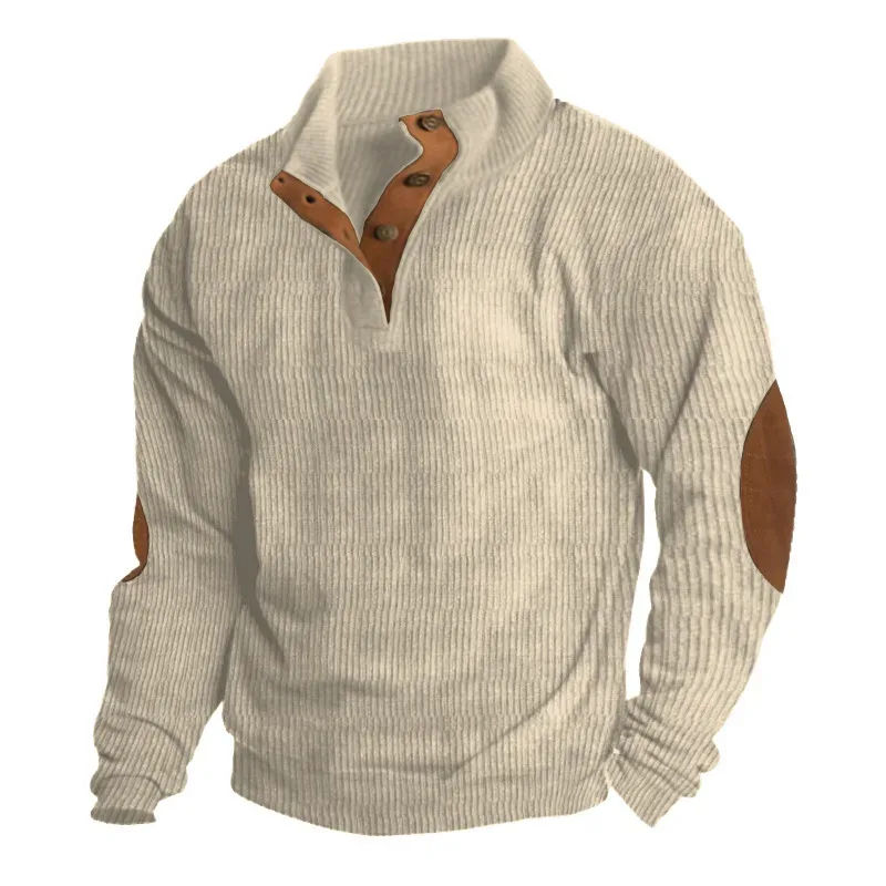 2026 Autumn Winter New Men Corduroy Stand Collar Long Sleeve Jacket Outdoor Casual Sweatshirts — image 3