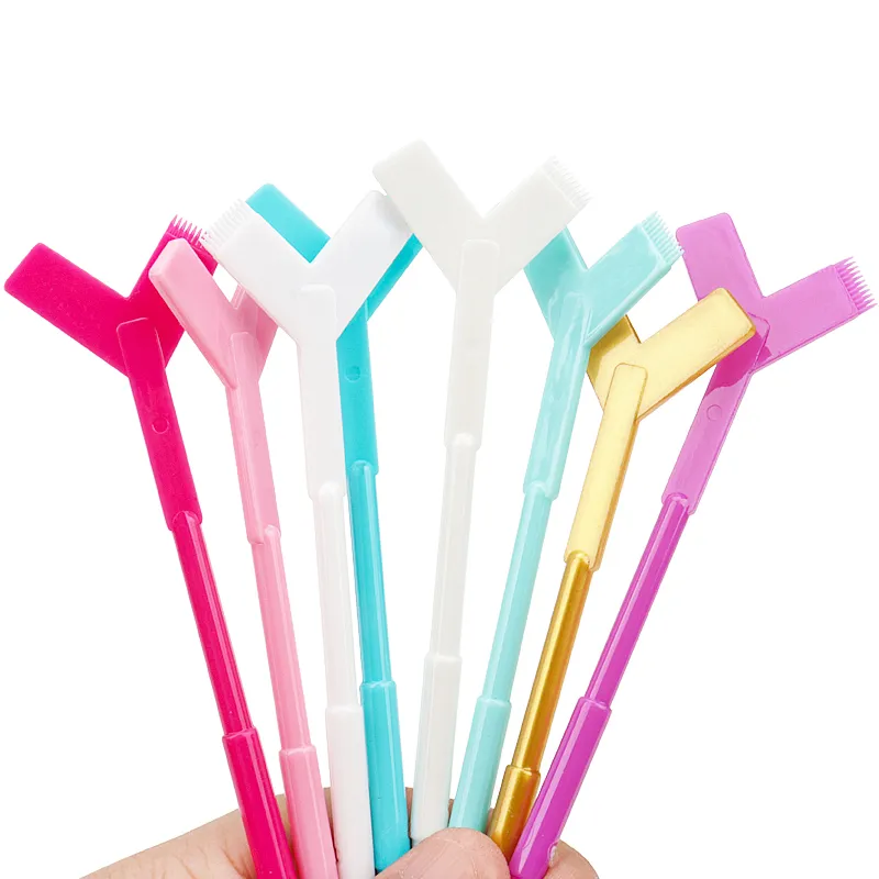 Bâton de permanente de cils en plastique réutilisable, outil d'extension de cils, peigne en forme de Y, recourbe-cils, applicateur, pinceaux de maquillage, 10 pièces