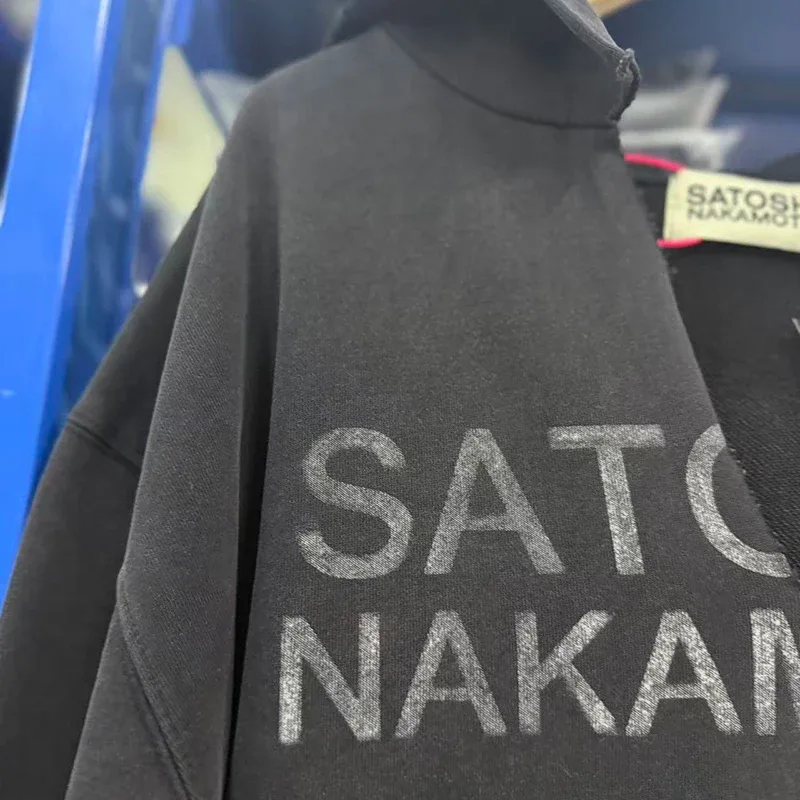 26SS Autumn Winter New Arrival Satoshi Nakamoto Hooded Sweatshirts Destructo Studded Washed Cotton Hooded Unisex Pullover — image 5