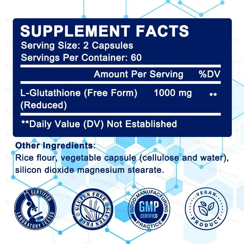 Liposomal Glutathione 1000 mg - Antioxidant and Immune Support Supplement - Detoxification and Liver Support
