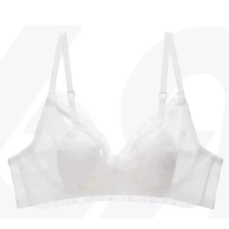 New Arrival Sweet French Lace Embroidery Bra Sexy Wireless Thin Cup Rabbit Ear Minimizer For Big Breasts Everyday Lingerie S-XL