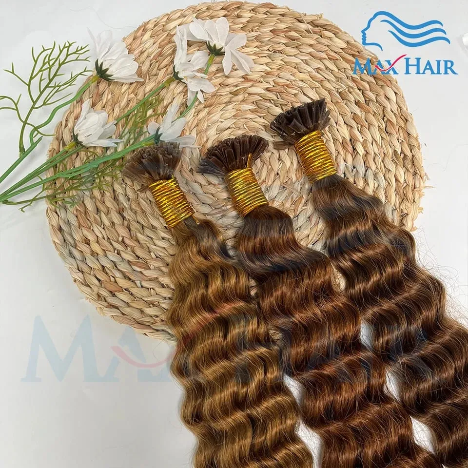 Keratin U Tip deep wave Human Hair Extensions 18-30 Inch Remy Hair Extensions High Quality Remy Human Hair salon Extensions — image 3