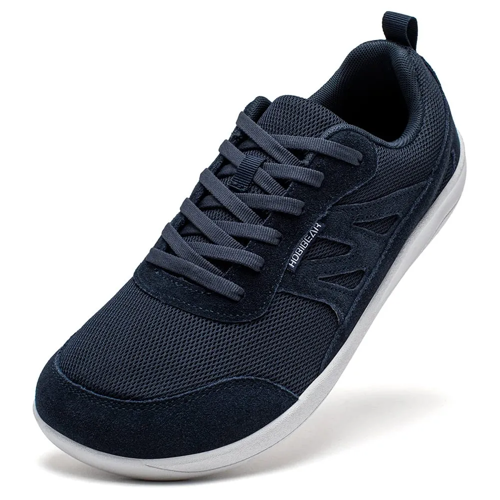 Sapatos descalços para mulheres homens zero gota larga toe box tênis minimalista rendas até tênis de corrida leves