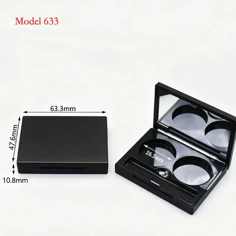 Batch Sale Price For Square 2/3/4/5/6/9/12 Colors Black Plastic Empty Eye Shadow Palette Blusher Powder Container