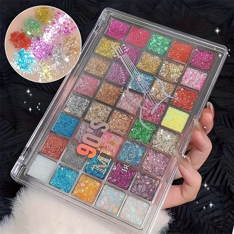 40 Colors Eyeshadow Palette - Matte & Glitter Eye Makeup High Pigmentation Blendable Creamy Texture Long-Lasting Eye Makeup — image 4