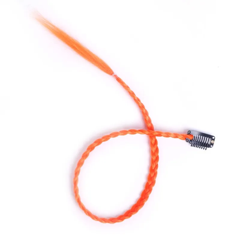 Synthetic 5 Pcs/Lot Clip-in Extension Para sa Babae Ponytail Rainbow Braid Hair Extension 22'' Ombre Hairpiece Box Braid na May Clip — image 10