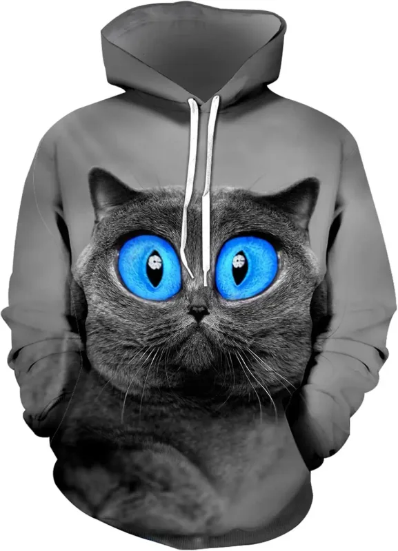 Mens Graphic Hoodies Unisex Novelty Print Hoodie, 3D Pattern Pullover Sweatshirt With Pocket, Long Sleeve Warm Graphic Hoodie Me — image 4