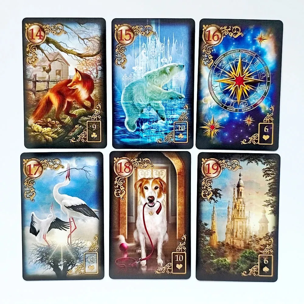 Gilded Reverie Lenormand Deck 36 Pcs Lenormand Cards Printed on 350GSM Double-embossed Cardstock - 9*6cm
