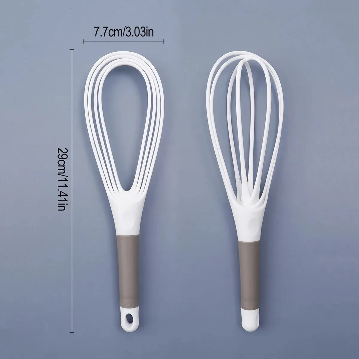 Plastic Dual Use Rotary Egg Beater Foldable Manual Whisk 2 in 1 Multifunctional Kitchen Tool for Beating Eggs and Kneading Dough