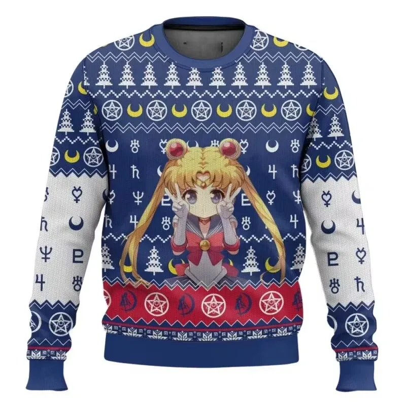 Sailor moon natal feio camisola anime 3d moletom topos outono e inverno cosplay papai noel pulôver dos desenhos animados suétere — image 12