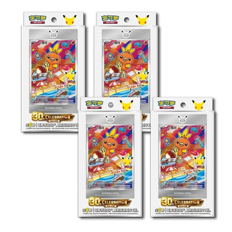 Hot 100% Official Pokemon 30th Anniversary Box Set Pinasimpleng Chinese PTCG Gem Pack Original Partners Special Illustration Card