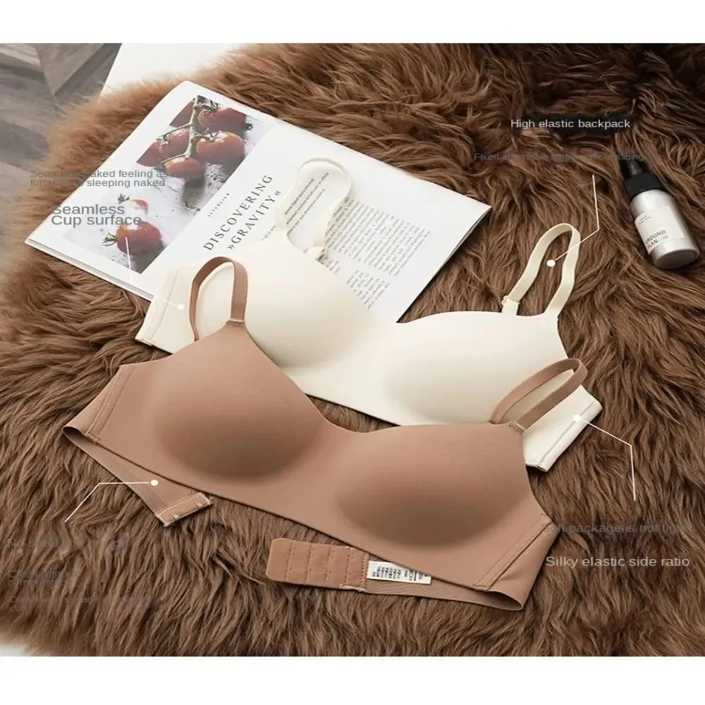 Soft Comfort Wireless Bra Breathable Fabric Thin Cup Push Up Bra Gathered Design Non-Wire Tube Top Bras Lingerie Beauty — image 2