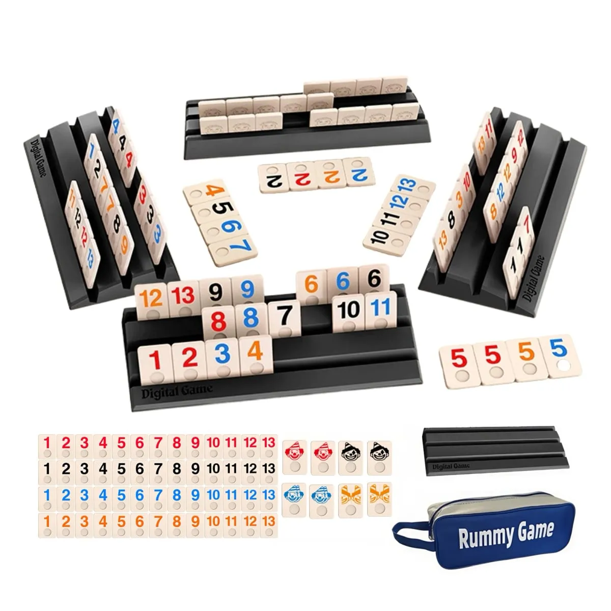 112pcs Cards Deluxe Portable Travel Game Set - Classic Block Cards Mini Mahjong Fun Tabletop Game Suitable for 2-4 Players — image 2