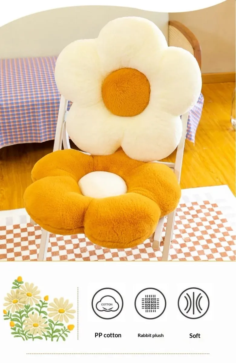 Generic Flower Shaped Plush Seat Cushion Soft Memory Cotton Round Pillow For Chair Bedroom Window Sofa Home Decor