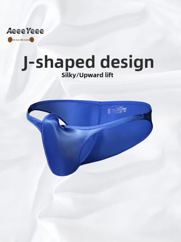 Cintura baixa gelo seda cetim roupa interior masculina apertado ajuste esporte stylejj impulsionando luxo sensual briefs juventude náilon elastano