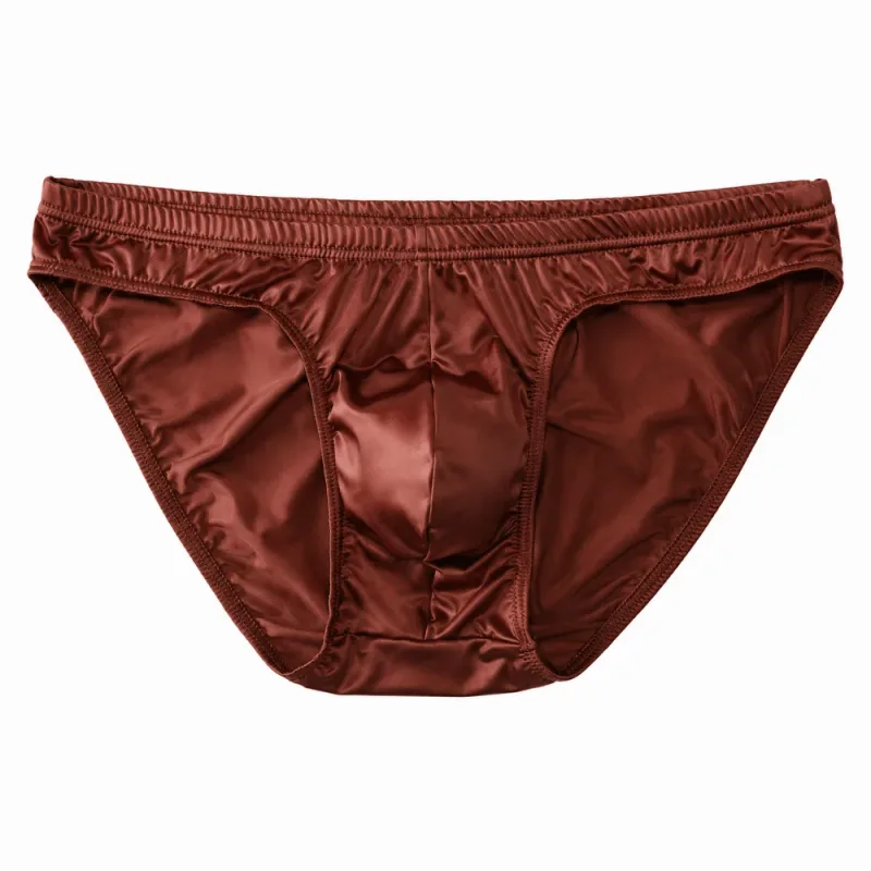 Roupa íntima masculina legal e suave, cintura baixa, bolsa com protuberância, cuecas de seda gelada, lingerie respirável, calcinha de seda de cetim, rotina diária — image 19