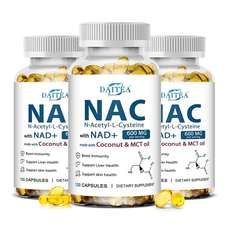 N-Acetyl Cysteine NAC Supplement with NAD+ Antioxidant Support Support Liver Health Skin Health Gluten Free 120 Capsules — image 11