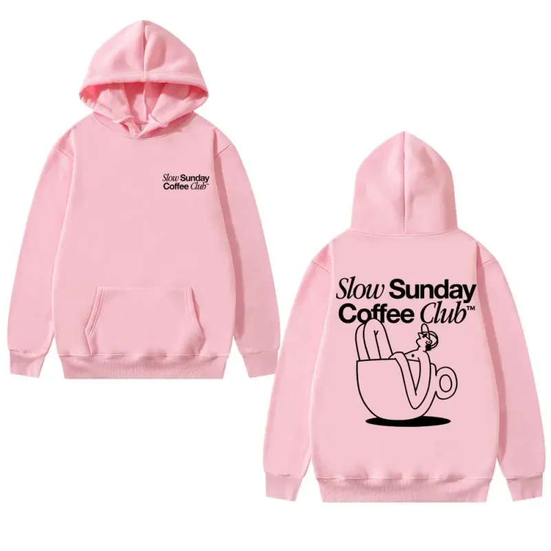 Unisex Slow Sunday Coffee Club Hoodie Pullover Lustiges Meme Vintage Casual Streetwear Sweatshirt, mehrere Farben erhältlich — image 9
