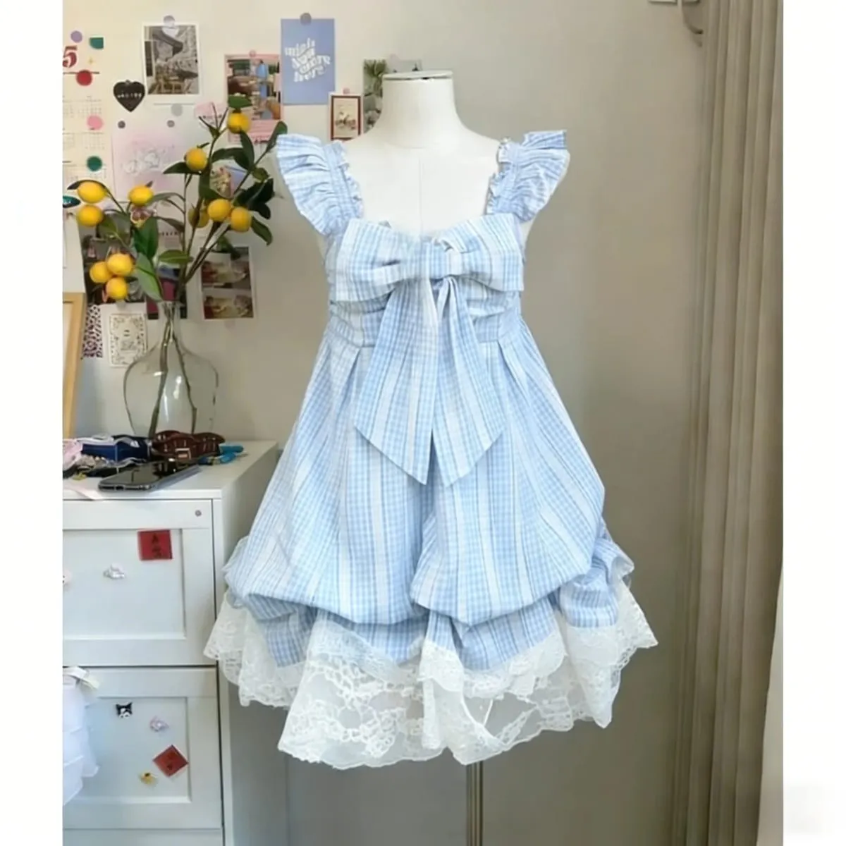 2026 Wanita Jepun Bunga Renda Manis Y2k Pembalut Estetik Pakaian Grunge Harajuku Tanpa Lengan Patchwork Pakaian Vintage Bergaya