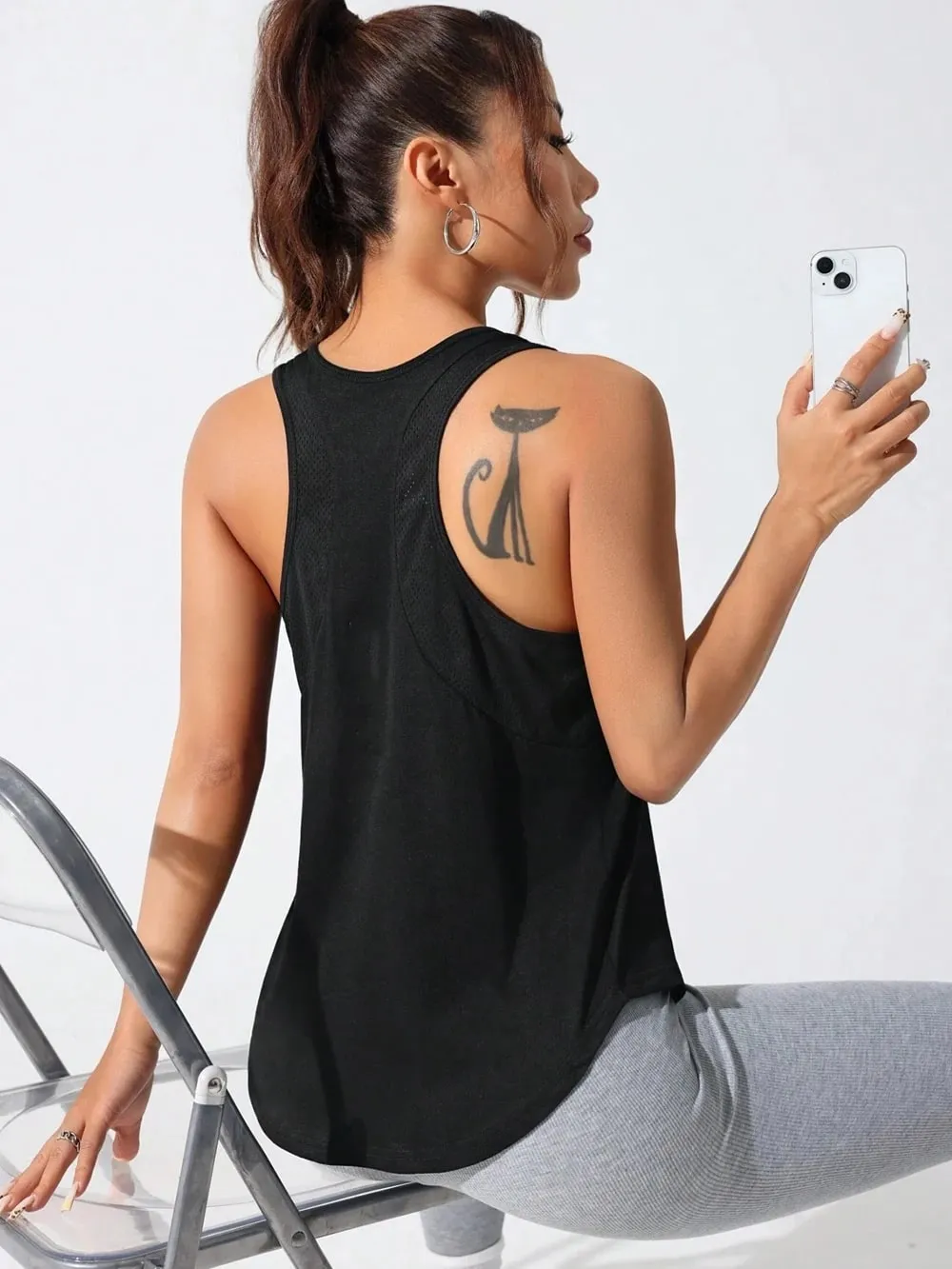 Summer Solid Sleeveless Tops Womens Quick Drying Sports Vest Loose Breathable Soft Gym Outdoor Wear Basic Womans Tank Shirts