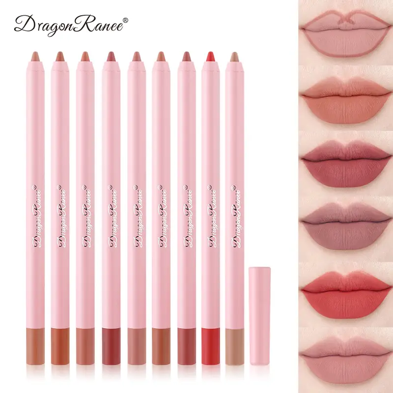 Waterproof Matte Lip Liner in Bean Paste Color Lip Plumping Lipstick Pen Non-Fading Lip Liner Waterproof and Sweat-Proof Long-Lasting Matte Lip Liner One-Second Plump Lip Lipstick Pen