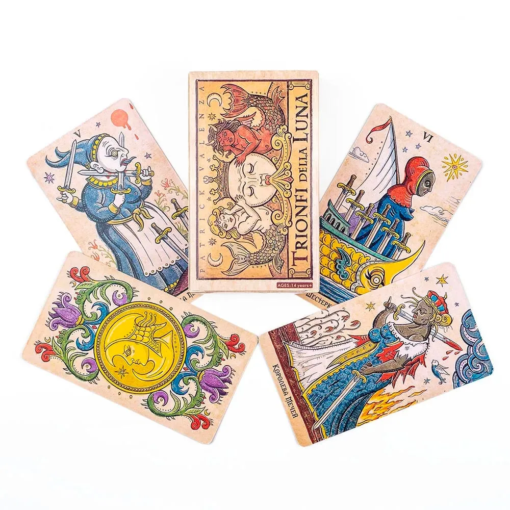 Trionfi Della Luna Tarot Cards Russian Visions 81Pcs Divination Fate Deck Board Game Card For Family Party 10.3*6Cm — image 5
