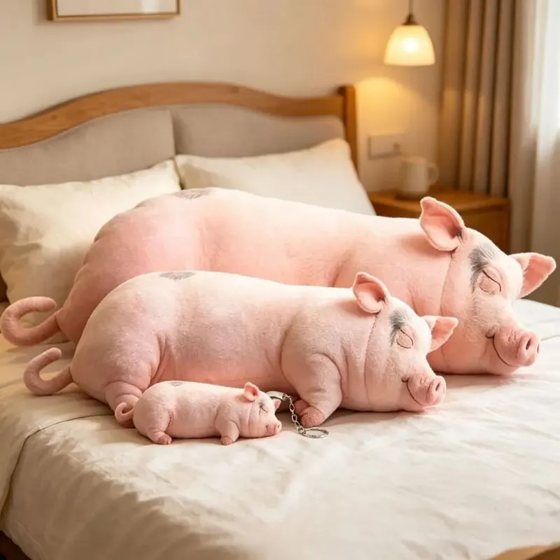 Plush Material Animal Body Pillow 40cm Size Soft Texture Animal Cushion Doll Toys PP Cotton Filled Cute Design Pig Keychain — image 3
