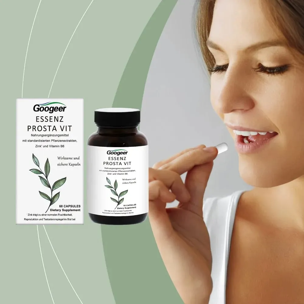 Googeer Men's Prosta Vit Essenz Capsules Bladder & Urinary Tract Health Support with Zinc Vitamin B6 Saw Palmetto 60 Count