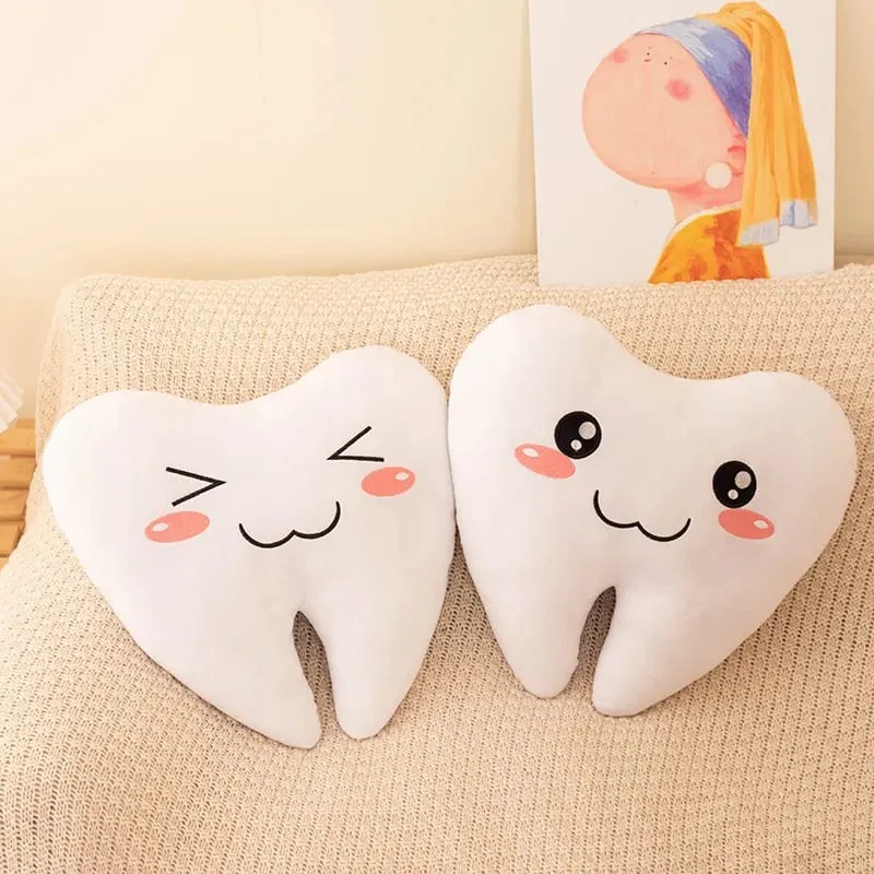 Simulation Lovely Tooth Plush Toys Cute Expression White Teeth Stuffed Soft Pillow Funny Sofa Cushion Gift For Children Gifts
