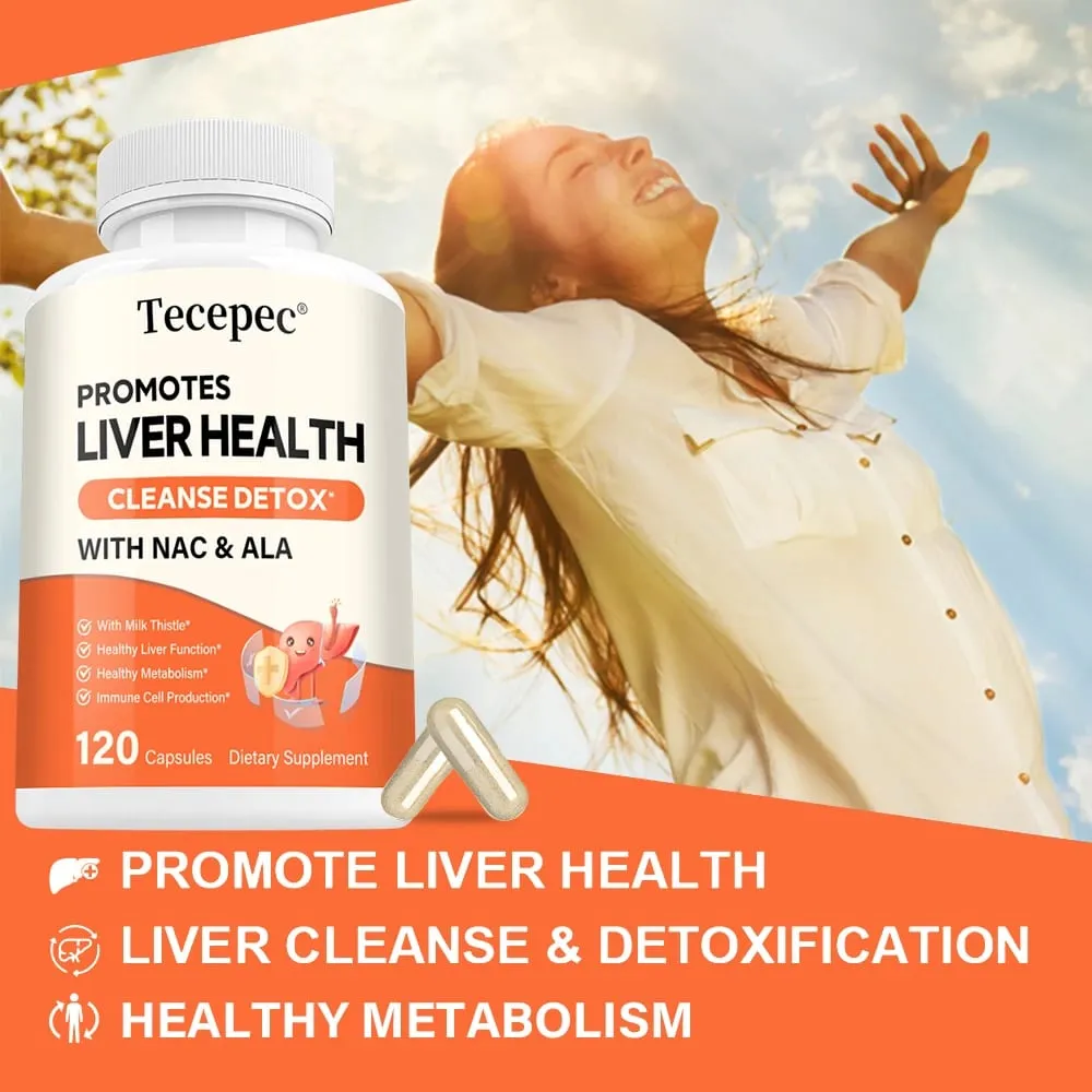 Milk Thistle Extract Capsule with NAC for Antioxidant Detox & Cleanse Liver Health Function Support Herbal Supplement