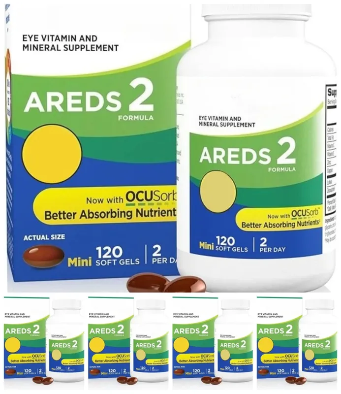 2 Eye Vitamin And Mineral Supplement with OCUSorb Lutein Zeaxanthin Antioxidants 120 Capsules for Vision Health