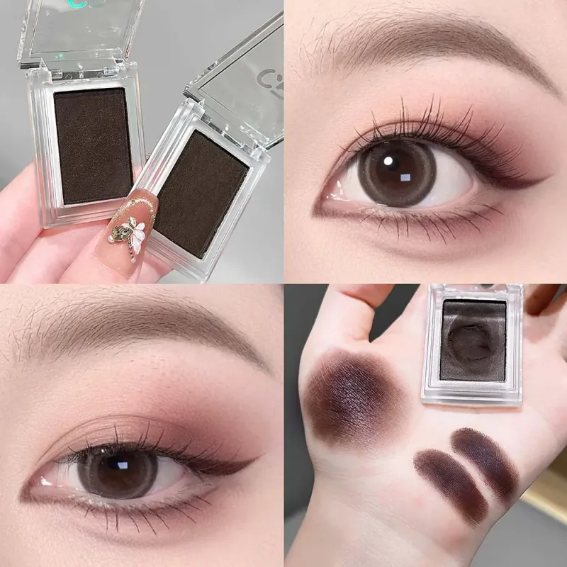 1Pc Dark Brown Eyeliner Cream Waterproof Beauty Cosmetics Long Lasting Gel Eyeshadow 2 in 1 Makeup Tool Matte Eye Liner — image 8