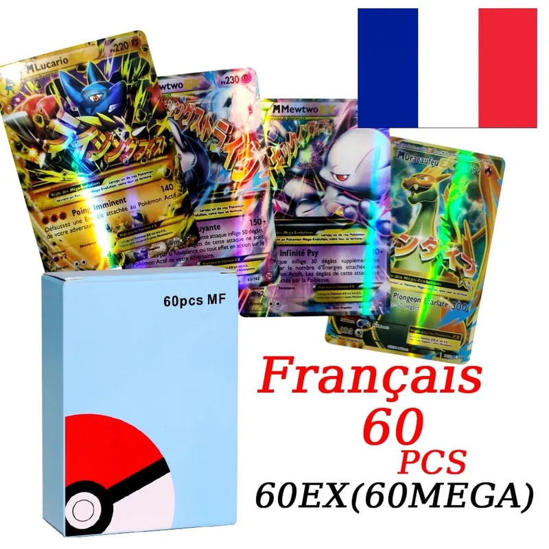 French Version Pokemon Cards VMAX V EX GX MEGA Carte Collection Battle Trainer Children's Christmas Toys Gift