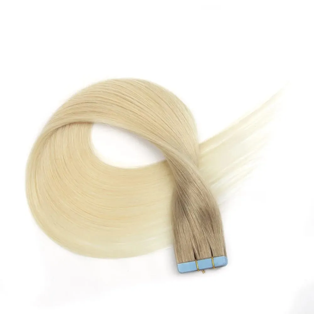 Real Human Hair Tape in Extensions 16'' 20'' Natural Straight High Light Seamless Tape Hair On Double Sided Tape 20pcs 30g/pack