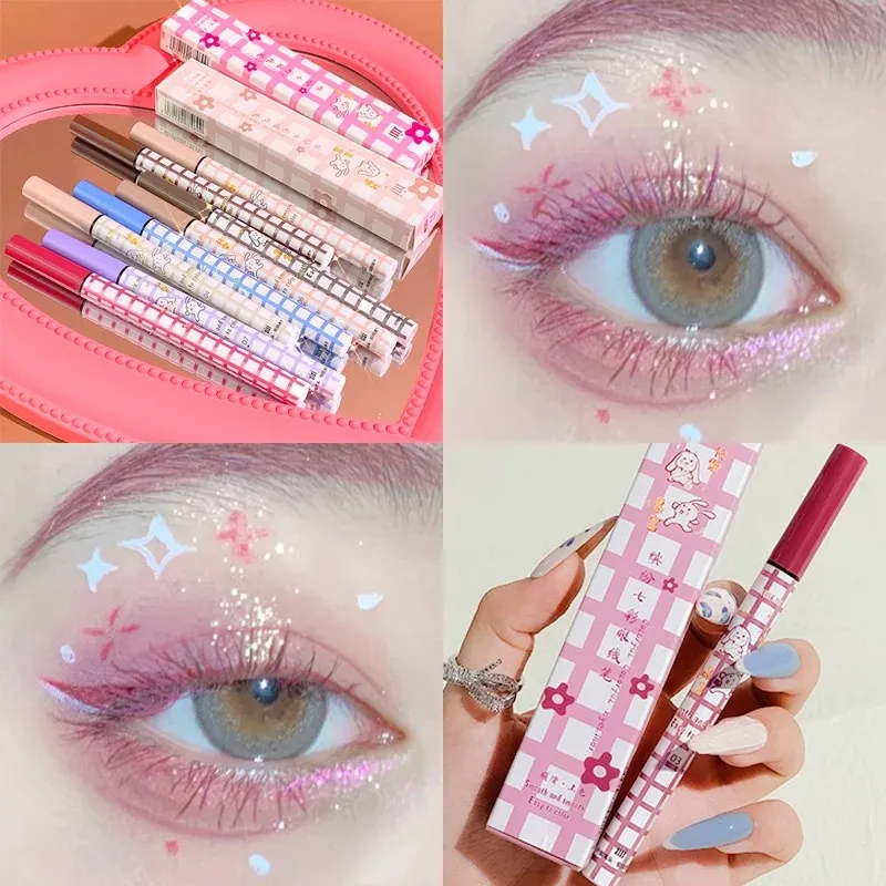 สีสันอายไลเนอร์ดินสอ Matte กันน้ำไม่ Blooming อายไลเนอร์ Long Lasting Liquid Eye Liner ปากกาแต่งหน้าเครื่องสำอาง