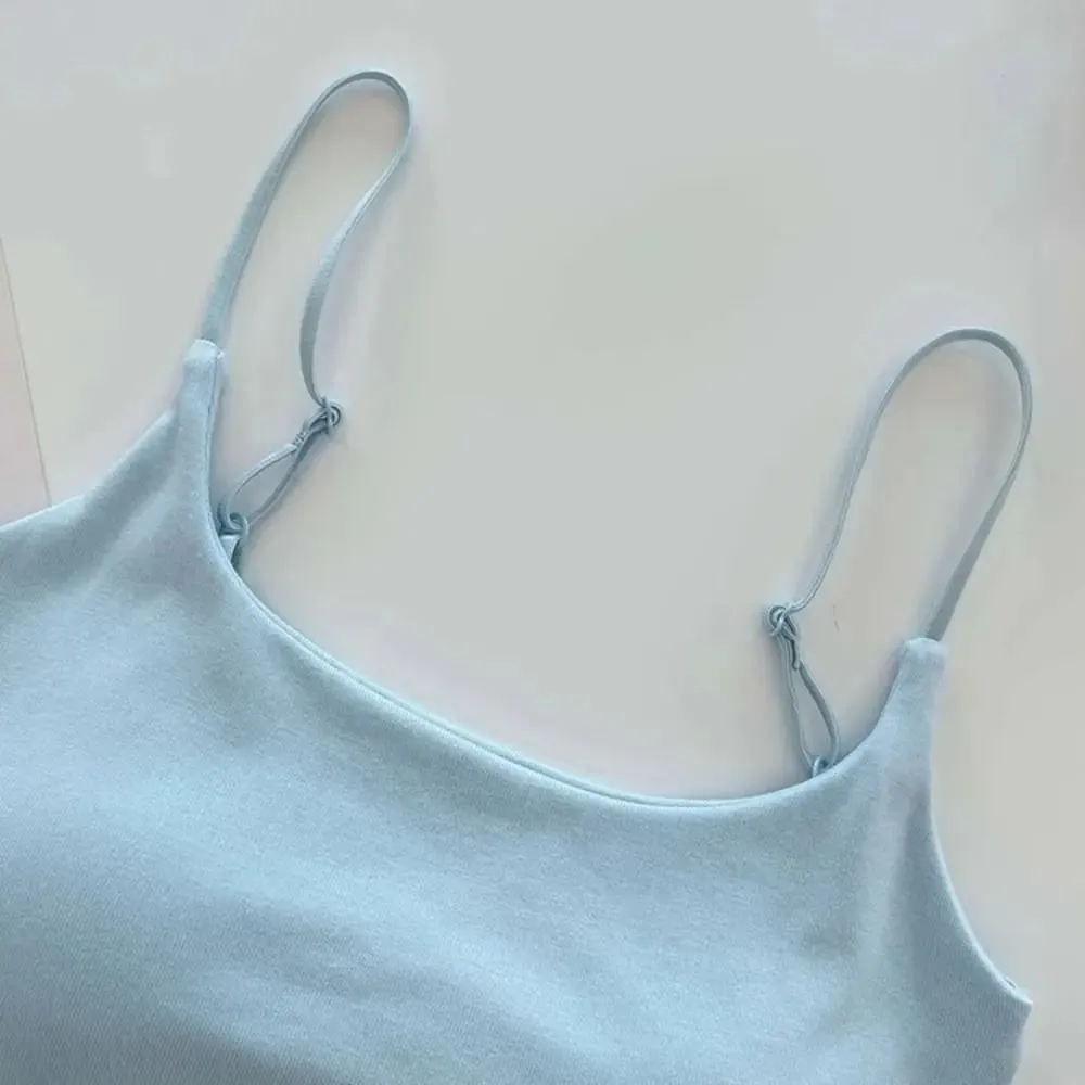 Sweet Sleeveless Suspender Vest Slim With Padded Cups Fitted Tops Underwear Short Vest Sports Activities — image 8