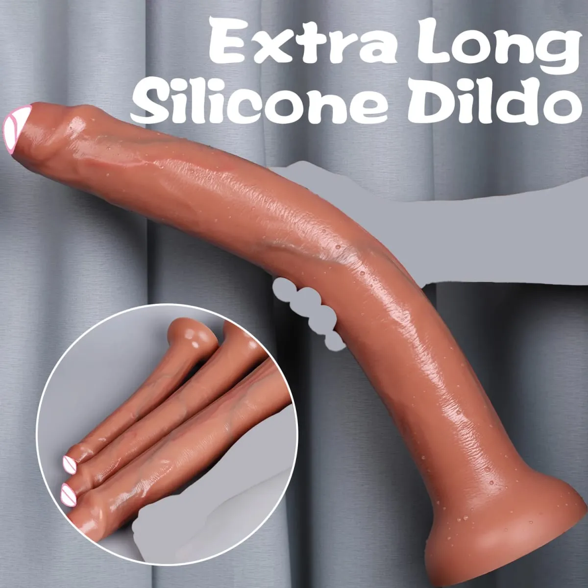 Super Long Realistic Dildos Butt Plug Soft Silicone Penis Adult Supplies Suction Cup Sex Toys for Woman Men Vagina Anal Massage